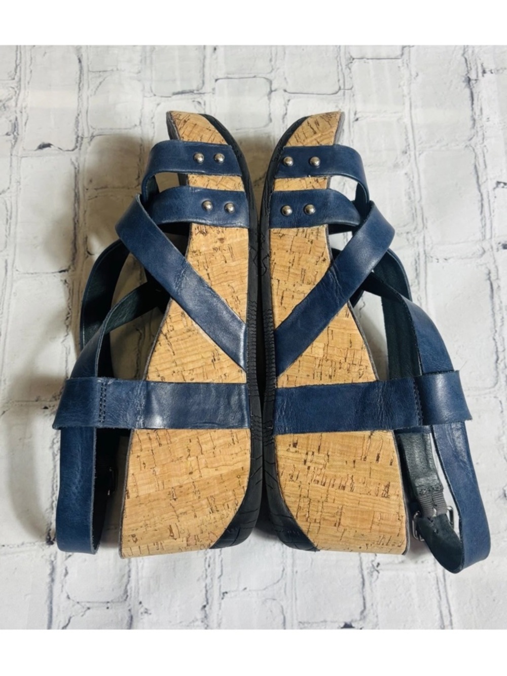 Bussola Formentera Fay Women's US 9 Olimpia Navy Platform Wedge Sandals EU 40 - Picture 7 of 11